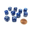 Dice>Pack of 10 Deluxe Round Edge Small 12mm Marble D6 Dice - Blue - Your Source for Gaming Essentials