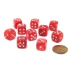 Dice>Pack of 10 Deluxe Round Edge Small 12mm Marble D6 Dice - Red - Your Source for Gaming Essentials