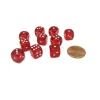 Dice>Pack of 10 Deluxe Round Edge Small 10mm Transparent D6 Dice - Red - Your Source for Gaming Essentials