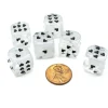 Dice>Pack of 6 Heart Cirrus 16mm D6 Chessex Dice - White with Black Pips - Your Source for Gaming Essentials