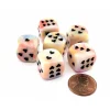 Dice>Pack of 6 Heart Dice, Festive 16mm D6 Dice - Circus with Black Hearts - Your Source for Gaming Essentials