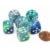 Dice>Pack of 6 Heart Dice, Festive 16mm D6 Dice - Waterlily with White Hearts - Your Source for Gaming Essentials