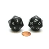 Dice>Pack of 2 Large 30mm Countdown D20 Dice - Black with White - Your Source for Gaming Essentials