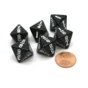 Dice>Pack of 6 Math Dice 8-Sided Fraction: 1/8 to 1 - Black with White - Your Source for Gaming Essentials