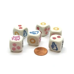Dice>Pack of 6 18mm Carousel Themed Dice - White with Multicolored Etches - Your Source for Gaming Essentials