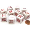 Dice>Pack of 10 20mm D6 Japanese and Chinese Number Dice 1 to 6 - White with Red - Your Source for Gaming Essentials