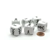 Dice>Pack of 6 22mm D6 Large and Small Stick Figure Dice - White with Black Etches - Your Source for Gaming Essentials