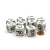 Dice>Pack of 10 20mm D6 Sign Language Numbers 1 to 6 - White with Black Etches - Your Source for Gaming Essentials