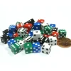 Dice>Pack of 50 8mm D6 Small Square-Edge Dice, 10 of Each: Red White Blue Green Black - Your Source for Gaming Essentials