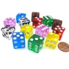 Dice>Pack of 14 16mm D6 Transparent Dice- 2 of Red Clear Green Black Blue Pink Yellow - Your Source for Gaming Essentials
