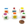 Dice>Pack of 6 20mm Educational Color Shapes Dice (Series 2) - White with Assorted - Your Source for Gaming Essentials