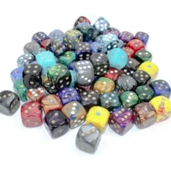 Dice>Pack of 72 20mm 6-Sided Chessex Dice with Pips - 2 each of 36 Different Styles - Your Source for Gaming Essentials