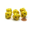 Dice>Pack of 6 20mm 10-Sided D5 Numbered 1 to 5 Twice Dice - Yellow with Black - Your Source for Gaming Essentials