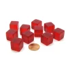 Dice>Pack of 10 16mm Square Transparent Blank Dice Cubes - Red - Your Source for Gaming Essentials