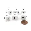 Dice>Pack of 6 Opaque Math Number (0-5) 16mm Dice - White with Black Small Numbers - Your Source for Gaming Essentials