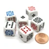 Dice>Pack of 6 Opaque 16mm D6 Standard Poker Dice - White - Your Source for Gaming Essentials