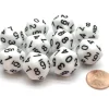 Dice>Pack of 10 20-Sided D10 Dice Numbered 0-9 Twice - White with Black Numbers - Your Source for Gaming Essentials