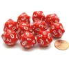 Dice>Pack of 10 20-Sided D10 Dice Numbered 0-9 Twice - Red with White Numbers - Your Source for Gaming Essentials
