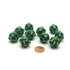 Dice>Pack of 10 20-Sided D10 Dice Numbered 0-9 Twice - Green with White Numbers - Your Source for Gaming Essentials