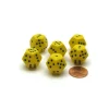 Dice>Pack of 6 12-Sided D6 Spotted 1 to 6 Twice Dice - Yellow with Black - Your Source for Gaming Essentials