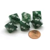 Dice>Pack of 6 Tens D10 10-Sided Glitter Dice - Green with White Numbers - Your Source for Gaming Essentials