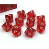 Dice>Pack of 10 Translucent Chessex 10-Sided D10 Dice - Red with White Numbers - Your Source for Gaming Essentials