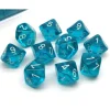 Dice>Pack of 10 Translucent Chessex 10-Sided D10 Dice - Teal with White Numbers - Your Source for Gaming Essentials