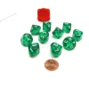 Dice>Pack of 10 Transparent 10 Sided D10 16mm Dice - Green - Your Source for Gaming Essentials
