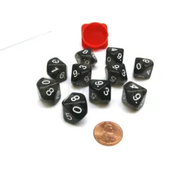 Dice>Pack of 10 Transparent 10 Sided D10 16mm Dice - Smoke - Your Source for Gaming Essentials