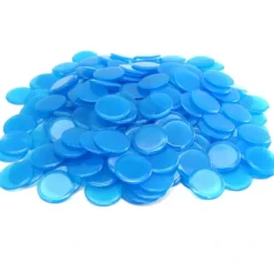 Board Games>Pack of 250 Transparent Blue Extra Thick 3/4" 19mm Sorting Chips - Your Source for Gaming Essentials