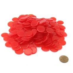 Board Games>Pack of 250 Transparent Red Extra Thick 3/4" 19mm Sorting Chips - Your Source for Gaming Essentials