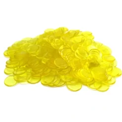 Board Games>Pack of 250 Transparent Yellow Extra Thick 3/4" 19mm Sorting Chips - Your Source for Gaming Essentials