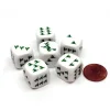 Dice>Pack of 6 Witch Halloween Themed 16mm Dice - White with Green Etches - Your Source for Gaming Essentials