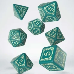 Dice>Pathfinder Agents of Edgewatch 7-Piece Polyhedral Dice Set - Turquoise with Beige Numbers - Your Source for Gaming Essentials