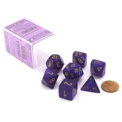 Dice>Polyhedral 7-Die Borealis Chessex Dice Set - Royal Purple with Gold Numbers - Your Source for Gaming Essentials