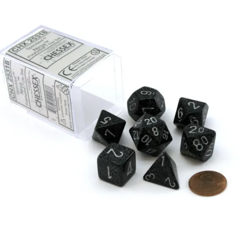 Dice>Polyhedral 7-Die Chessex Dice Set - Speckled Ninja - Your Source for Gaming Essentials