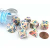 Dice>Polyhedral 7-Die Chessex Lab Dice 5 Set - Festive Kaleidoscope with Blue - Your Source for Gaming Essentials