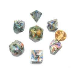 Dice>Polyhedral 7-Die Festive Chessex Dice Set - Vibrant with Brown Numbers - Your Source for Gaming Essentials