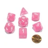 Dice>Polyhedral 7-Die Frosted Chessex Dice Set - Pink with White Numbers - Your Source for Gaming Essentials