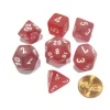 Dice>Polyhedral 7-Die Frosted Chessex Dice Set - Red with White Numbers - Your Source for Gaming Essentials