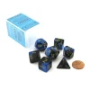Dice>Polyhedral 7-Die Gemini Chessex Dice Set - Black-Blue with Gold Numbers - Your Source for Gaming Essentials