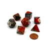 Dice>Polyhedral 7-Die Gemini Chessex Dice Set - Orange-Steel with Gold Numbers - Your Source for Gaming Essentials