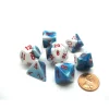 Dice>Polyhedral 7-Die Gemini Chessex Dice Set - Astral Blue-White with Red Numbers - Your Source for Gaming Essentials