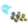 Dice>Polyhedral 7-Die Gemini Chessex Dice Set - Blue-Gold with White Numbers - Your Source for Gaming Essentials