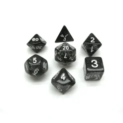 Dice>Polyhedral 7-Die Glitter Dice Set - Black - Your Source for Gaming Essentials