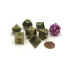 Dice>Polyhedral 7-Die Metal Dice Set - Old Brass Colored - Your Source for Gaming Essentials