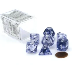 Dice>Polyhedral 7-Die Nebula Chessex Dice Set - Black with White Numbers - Your Source for Gaming Essentials