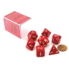 Dice>Polyhedral 7-Die Opaque Chessex Dice Set - Red with White Numbers - Your Source for Gaming Essentials