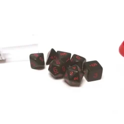 Dice>Polyhedral 7-Die Opaque Dice Set - Black with Red Numbers - Your Source for Gaming Essentials