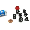 Dice>Polyhedral 7-Die Opaque Dice Set - Black with White Numbers - Your Source for Gaming Essentials
